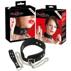 Bad Kitty - Collier et laisse en silicone (noir)