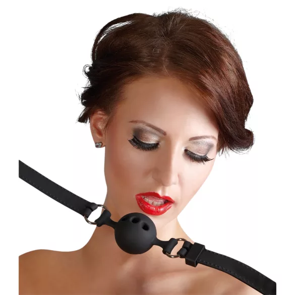 Bad Kitty - bâillon boule moyen - silicone noir