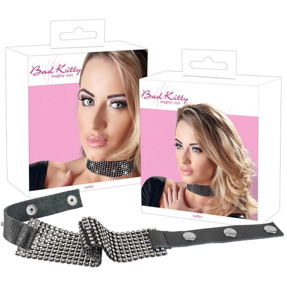 Bad Kitty - collier strassé (noir)
