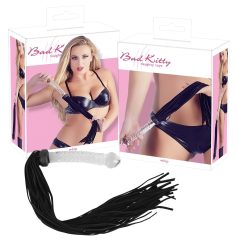 Bad Kitty - Fouet cuir & dildo verre (translucide-noir)