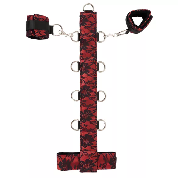 Bad Kitty - kit de fixation bras-nuque - bondage asiatique - rouge-noir