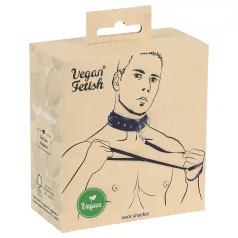   Vegan Fetish - collier à clous avec laisse - simili cuir noir