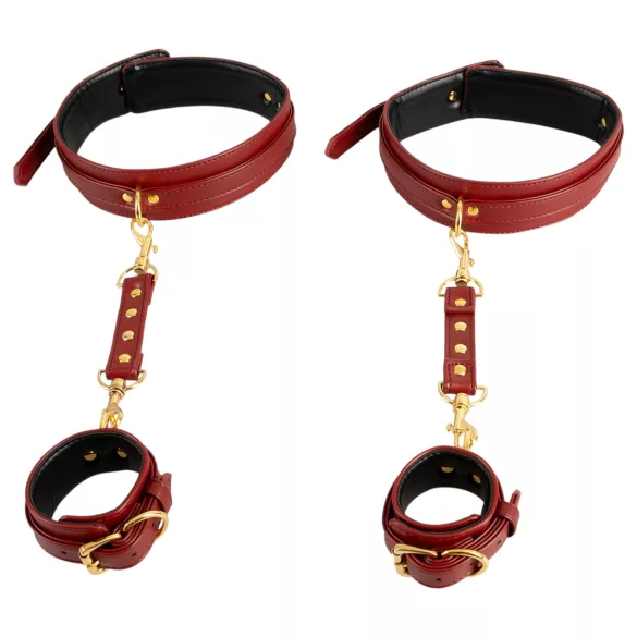 Bad Kitty - menottes attachées aux cuisses - set de contraintes - rouge