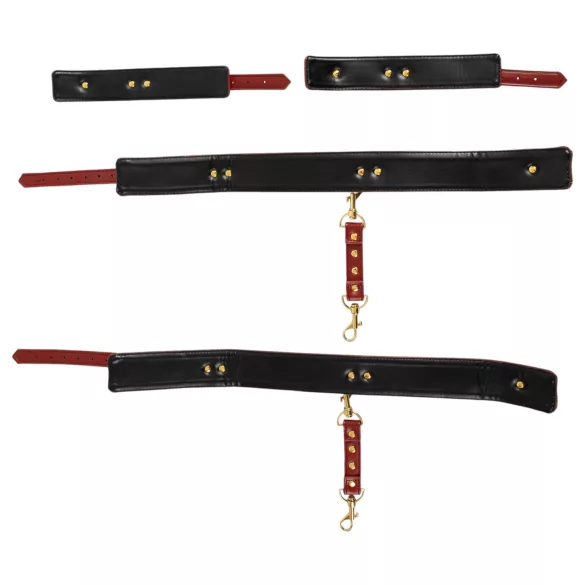 Bad Kitty - menottes attachées aux cuisses - set de contraintes - rouge