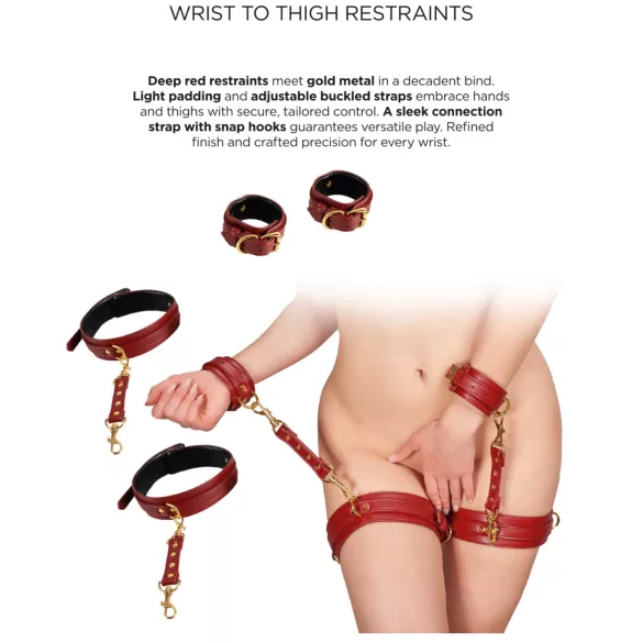 Bad Kitty - menottes attachées aux cuisses - set de contraintes - rouge