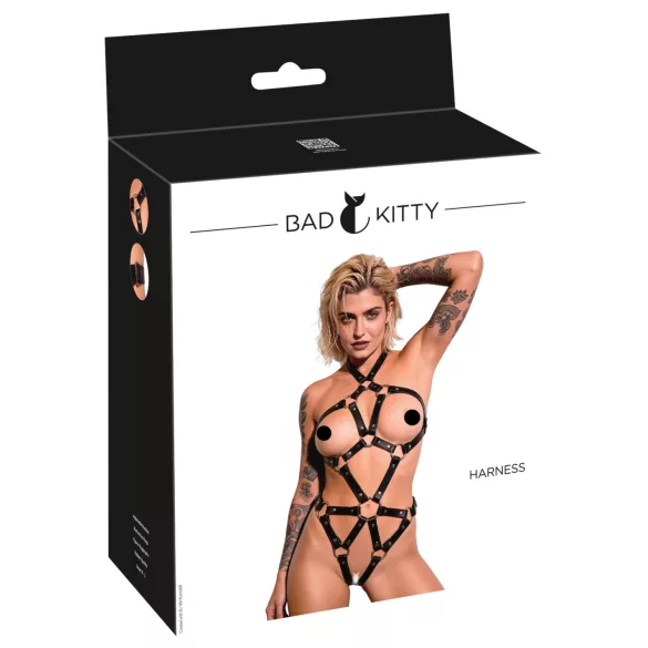 Bad Kitty - body à bretelles avec soutien-gorge ouvert (noir) - S-L