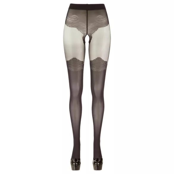 Cottelli - Collants ouverts à motifs (noir)