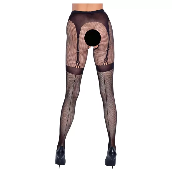 Cottelli Legwear - bas jarretelles ouvert - noir - S/L