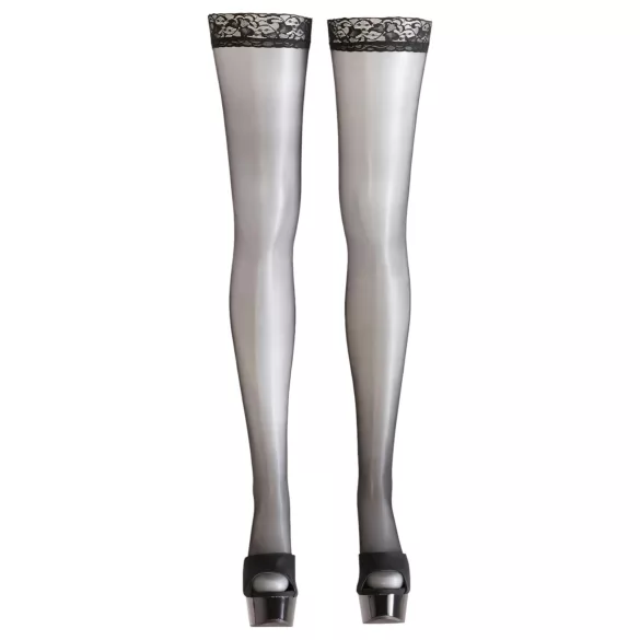 Cottelli - Bas autofix noirs - bande jarretière - 3/M-L