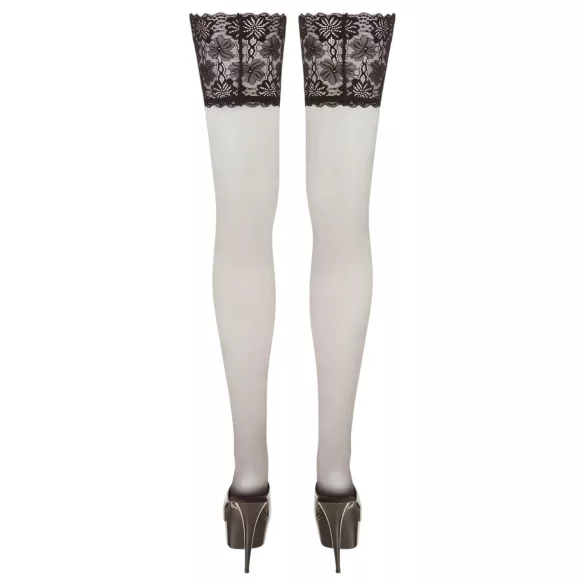 Cottelli Plus Size - bas jarretelles dentelle 15cm (noir) - 8