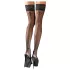 Cottelli - bas jarretières motif fleur liseré rayé - noir - 3