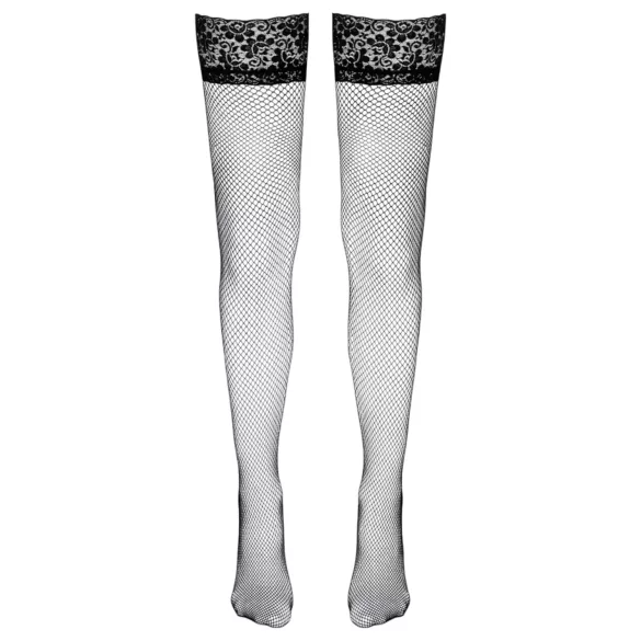 Cottelli - bas résille jarretière large dentelle - noir