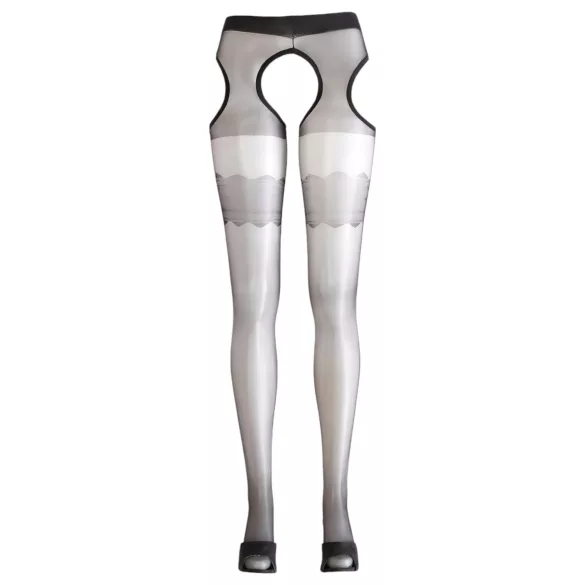 Cottelli - Bas résille ondulés - noir - XL