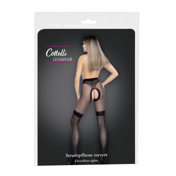 Cottelli - Bas résille ouverts avec dentelle (noir) - 4