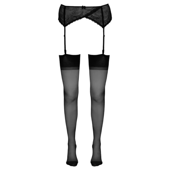 Cottelli - bas jarretière à couture arrière - noir - 5