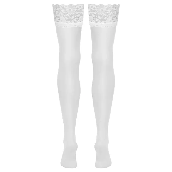 Cottelli - Bas autofixants femme - effet soie - blanc