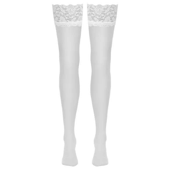 Cottelli - Bas autofixants femme - effet soie - blanc - M