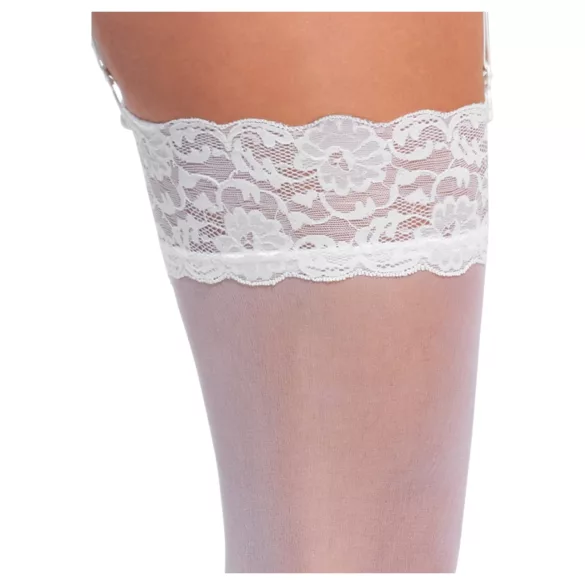Cottelli - Bas autofixants femme - effet soie - blanc - L