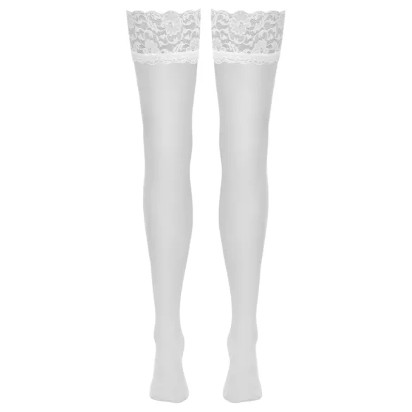 Cottelli - Bas autofixants femme - effet soie - blanc - L