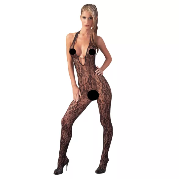 NO:XQSE - Body en dentelle - Orné de perles - Noir