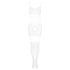 Obsessive G330 - combinaison transparente à motifs (blanc) - XL/2XL
