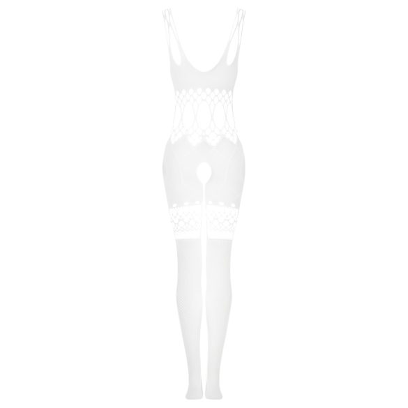 Obsessive G330 - combinaison transparente à motifs (blanc) - XL/2XL