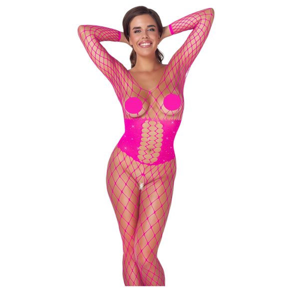 Cottelli - Combinaison résille rose - S-L