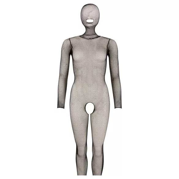 Cottelli Fantasy - body résille noir ouvert avec masque (S-L)
