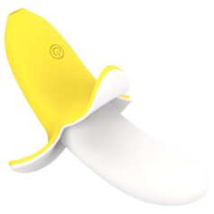Lonely - vibromasseur étanche rechargeable banane (jaune-blanc)   Lonely - vibromasseur étanche rechargeable banane (jaune-blanc)