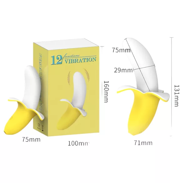 Lonely - vibromasseur rechargeable étanche - banane - jaune/blanc