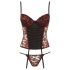 Cottelli - Corset et String à Motifs Roses (Rouge)