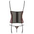 Cottelli - Corset et String à Motifs Roses (Rouge) - 85C/L