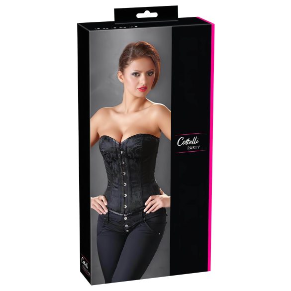 Cottelli - Corset de fête brodé (noir) - L