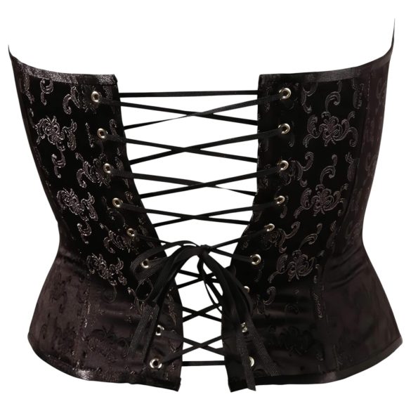 Cottelli - corset de fête brodé (noir) - 2XL