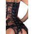 Noir - corset dentelle porte-jarretelles (noir) - L
