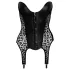 Noir - top porte-jarretelles léopard - noir - L