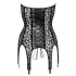 Noir - top porte-jarretelles léopard - noir - L