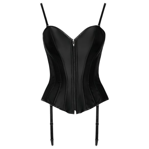 Cottelli Party - bustier porte-jarretelles satin noir - L