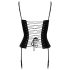 Corset satin noir avec porte-jarretelles - Cottelli Party - L
