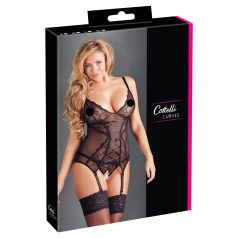 Cottelli - Haut femme dentelle à ruban - noir - XXL