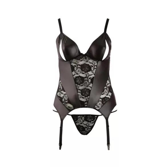 Cottelli - Haut femme grande taille à motif fleuri - noir - XXL