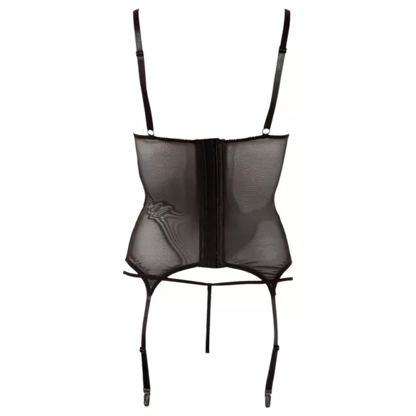 Cottelli - top transparent rayé brillant - noir - M