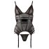 Cottelli - Haut rayé transparent et brillant (noir) - XL