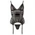 Cottelli - top transparent rayé brillant - noir - XL