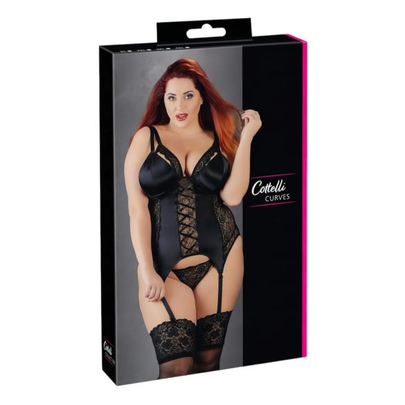 Haut sexy avec jarretelles ajustables - Grande taille (noir) - 2XL