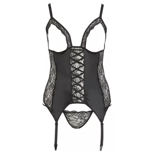 Cottelli Grande Taille - haut porte-jarretelles modulable (noir) - 2XL