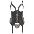 Haut sexy avec jarretelles ajustables - Grande taille (noir) - 2XL