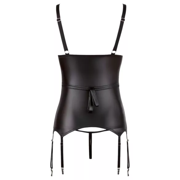 Cottelli Bondage - Top push-up brillant avec menottes (noir)