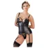 Cottelli Bondage - haut push-up brillant avec menottes (noir)