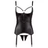 Cottelli Bondage - haut push-up brillant avec menottes (noir) - XL